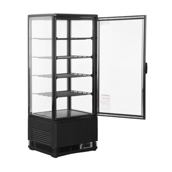 Vitrina Pastelera Refrigerada Vertical Negra Sobremesa 98 Litros