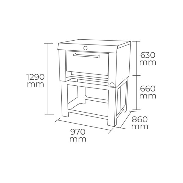 Horno Industrial 1 camara 65x65cm - Imagen 3